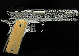 Engraved Black And Gold 1911 Custom Kimber 1911 Chrome Bone And Engraved Guns Kimber 1911 Hand Guns