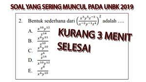 Berikut ini adalah kumpulan contoh soal psikotes matematika dalam bentuk cerita yang sering digunakan pada saat rekrutmen dari perusahaan. Bentuk Sederhana Pembahasan Soal Matematika Unbk 2019 2 Youtube