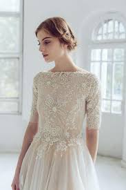 Lace Wedding Dress Thalia Tulle Wedding Gown Boat Etsy Wedding Dress Necklines Modest Bridal Gowns Bridal Dresses