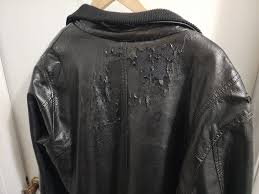 Faux-leather jacket repair with new material