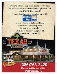 There are 1700 calories in 1 blossom of texas roadhouse cactus blossom. School Supply Drive At Texas Roadhouse
