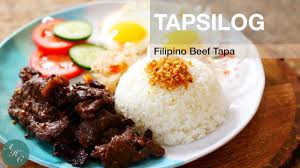 How To Make Tapsilog Filipino Beef Tapa Recipe Youtube Cooked beef or other meat (tapa in tagalog) + garlic fried rice (sinangag) + egg (itlog). how to make tapsilog filipino beef tapa recipe