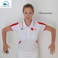 Early entry by a player to a third before the whistle is blown for a centre pass c caution: Umpiring Hand Signals Netball Zug