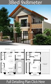 Home Design Plan 9x8m With 3 Bedrooms Home Design With Plansearch Modernhomedesign In 2020 Philippines House Design Duplex House Design 2 Storey House Design