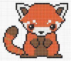 Perler Beads Pattern Kawaii Red Panda Google Search Cross Stitch Animals Cross Stitch Cross Stitching