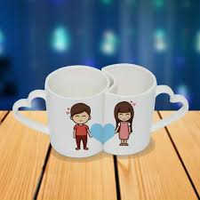 Free returns high quality printing fast shipping Buy Or Send Personalized Cartoon Couple Photo Mug Set Online Regalocasila