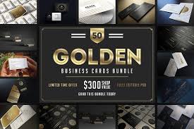 Download 50 Golden Business Cards Bundle Creative Photoshop Templates Creative Market