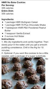 Hmr No Bake Cookie Recipe Hmr Recipes Fruit Recipes Recipes