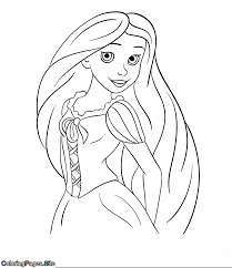 Rapunzel is a wondrous story of love, faith and your daughter will take special interest in coloring rapunzel's long tresses and the flowers in her hair. Princess Long Hair Coloring Page