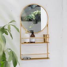 Alibaba.com offers 7,522 shelf bathroom mirror products. Gold Or Silver Circular Bathroom Mirror With Shelves By The Forest Co Notonthehighstreet Com