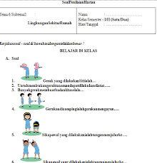 Kegiatan ulangan tengah semester atau yang lebih familier bagi guru sasaran k13 dengan istilah penilaian tengah semester yang biasa disingkat dengan pts merupakan sebuah kewajiban bagi guru setelah menyelesaikan minimal 2 tema di semua kelas. Download Soal Uh Pjok Kelas 1 Tema 6 Semester 2 K13 Revisi 2018 Dicariguru Com
