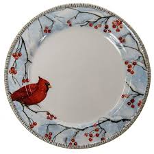 Back to results | home > woodland christmas dinnerware. Winter Cardinal Stoneware Dinner Plate Christmas Traditional Collection Cracker Barrel Old Country Store Christmas Plates Plates Winter Cardinal