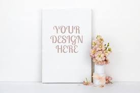 Canvas Mock Up Flowers By Bubert Art On Creativemarket Design Mockup Free Free Packaging Mockup Psd Template Free