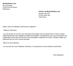 Modele de letre pour arete la distribution de journal. Lettre De Resiliation D Un Abonnement A Un Journal