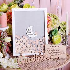Personalized Cute Star Baby Shower Guest Book Alternative Baby Shower Guestbook Guest Sign Moon And Stars Birthday Gift Signature Guest Books Aliexpress