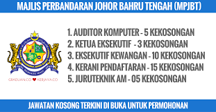 Johor bahru tengah iii) sebarang kemusykilan sila hubungi en. Jawatan Kosong Terkini Majlis Perbandaran Johor Bahru Tengah Mpjbt Kerja Kosong Kerajaan Swasta