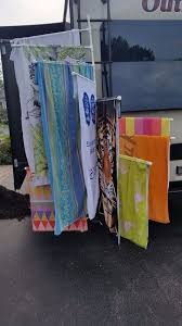 It's sturdy and securely holds lots of items in a minimum amount of space using hangers, clothespins, or just draped freely over a bar and/or held in place by the existing rope. Rv Ladder Clothes Drying Rack Clothes Drying Racks Drying Clothes Drying Rack Diy