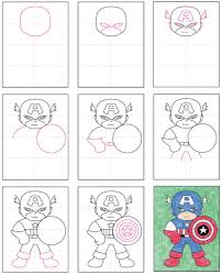 Captain america is a super hero and is a fictional character. How To Draw Captain America Art Projects For Kids