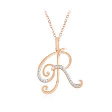1 6 Ct Diamond Initial Alphabet Letter R Pendant Chain Necklace Sterling Silver Caratsforyou Penda Initial Necklace Gold Initial Pendant Anniversary Jewelry