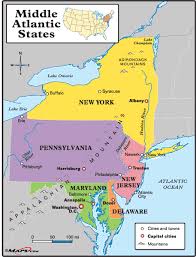 Paper for ticket out the door quick write pictures of each colonies flag The Middle Atlantic Colonies Map