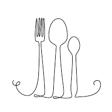 Fork And Spoon Continuous Thin Line Vector Illustration Etsy In 2021 Kitchen Icon Kitchen Art Simple Cafe
