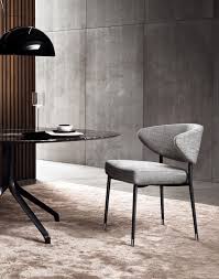 The Dimensions Of The Mills Chair Are Delicate The Profile Is Dynamic The Structu Contemporary Dining Chairs Modern Dining Room Contemporary Dining Room Sets