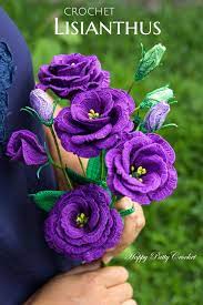 Crochet Texas Bluebells Pattern Crochet Flower Pattern Lisianthus Flower Pattern Crochet Lisianthus Flower Pattern Crochet Rose Crochet Bouquet Crochet Flower Patterns