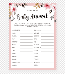 Juego Baby Shower Nombre Que Animal Infantil Guarderia Juego De Bebe Juego Texto Png Pngegg Otro gran clásico para baby shower muy divertido. juego baby shower nombre que animal
