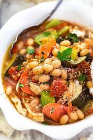 Hearty Vegetable Tuscan Chicken Soup Makes The Perfect Comforting Meal For Busy Weeknigh Chicken Vegetable Stew Stew Chicken Recipe Vegetable Soup With Chicken