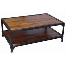 The golden leaf round coffee table represents a blend of modern style and superior craftsmanship. Acacia Wood Iron Frame Coffee Table Industrial Homesdirect365