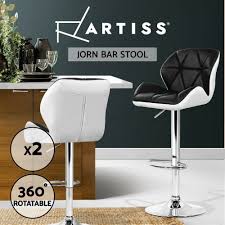 Enjoy free shipping on most. Artiss 2x Kitchen Bar Stools Swivel Stool Chairs Pu Leather Gas Lift Black 9350062190036 Ebay