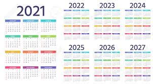 2021 has plenty of important financial dates and deadlines to track, and our personal finance calendar has them all in one place. Calendar 2021 2022 2023 2024 2025 2026 2027 Years Week Royalty Free Cliparts Vectors And Stock Illustration Image 146628684