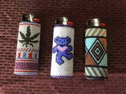 Diamond Dancing Bear Or Leaf Handmade Beaded Lighter Cover Lighter Case Lighter Sleeve Lighter Case Dancing Bears Native American Beadwork Patterns