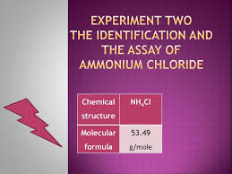 Ammonium chloride is found in mineralogical formations and in this form is. Experiment Two The Identification And The Assay Of Ammonium Chloride Ppt Video Online Download