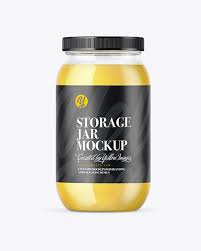 Download Ghee Glass Storage Jar Mockup In Jar Mockups On Yellow Images Object Mockups