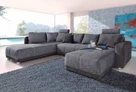 Places Of Style Wohnlandschaft Mit Federkern Und Bettfunktion Grau Luxus Microfaser Alcatop Struktur Wohnen Wohnlandschaft Haus Deko