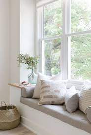 Hotel room in calm colours, sitting area, armchairs and window. Finally Our Full Studio Tour Is Here Window Seat Design House Interior Home Decor Bedroom