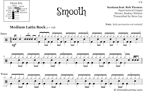 smooth santana drum sheet music