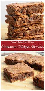 Cinnamon Chickpea Blondies Gluten Free Vegan Recipe Healthy Sweets Vegan Desserts Food