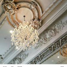 Chandelier Ceilings Decor Embellishment Beautiful Houses Interior Baroque Ornament Classic Style Interior