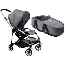 Bugaboo Bee3 Stroller With Bassinet Aluminum Grey Melange Stroller Bugaboo Bugaboo Bee