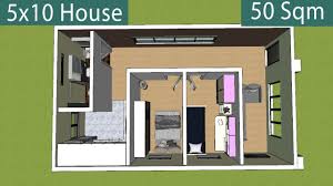 These apartment plans have two bedrooms. 5x10 M House Design 2 Bedroom With House Design 3d Small House Design 50 Sqm Youtube