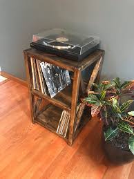 Rustic Record Player Stand Vinyl Storage Turntable Stand Shabby Chic Record Player Cabinet Turntable Console Record Player Stand Record Player Table Record Player Cabinet