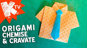 Origami - Chemise et Cravate en papier - fête des pères | Chemise cravate,  Chemise origami, Origami