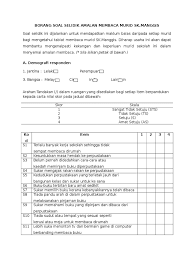 Soal selidik kesedaran kewujudan national blue ocean strategy (nbos) kdn. Lampiran Soal Selidik