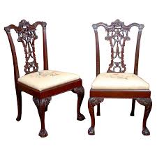 Georgian Style Carved Mahogany Ribbon Back Dining Chairs Dining Chairs Furniture Chair