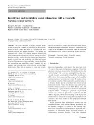 998+ cool stylish names for pubg free pubg stylish names: Pdf Identifying And Facilitating Social Interaction With A Wearable Wireless Sensor Network