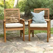 From outdoor cushion replacement options to the perfect patio loveseat cushion you've been searching for, lowe's has it all. Acacia Wood Outdoor Patio Chairs With Cushions Set Of 2 English Elm
