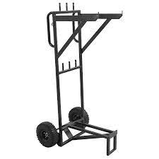 Features additional (welded) 5/8 baby pins for extra grip heads/extension arms. C Stand Cart Modern Studio Equipment