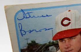VINTAGE SIGNED STEVE BOROS AUTOGRAPHED CINCINNATI REDS TOPPS BASEBALL CARD